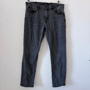 Lucky Brand 221 Original Straight Mens Jeans Black 36x32 Denim Pants Faded Denim